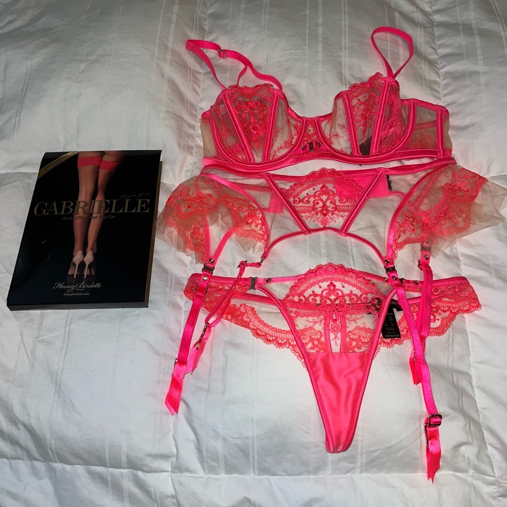 Honey Birdette Pink Gabrielle Set